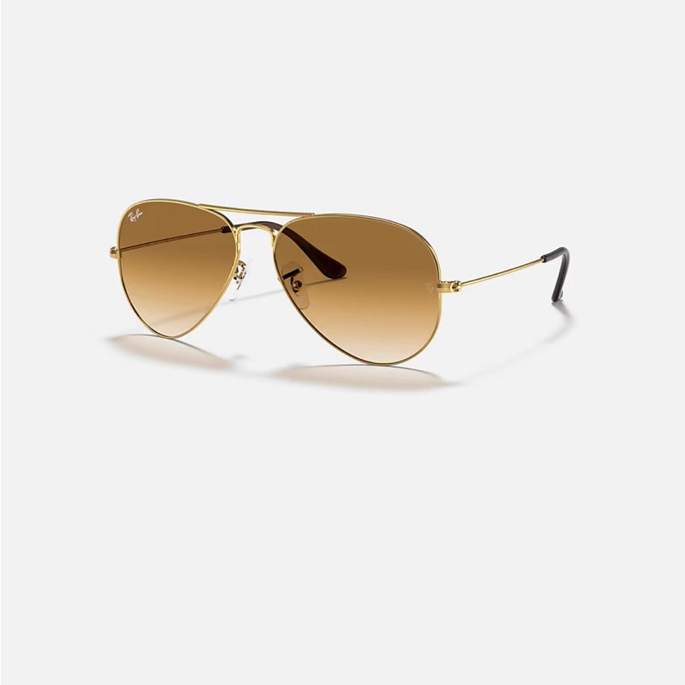 Ray-Ban Gold Frame Sunglasses with Brown Lenses